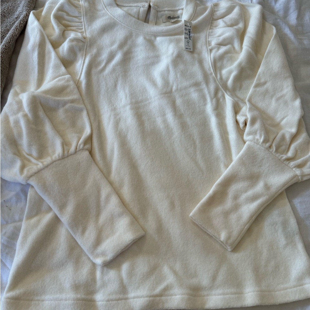 Madewell Cream Long Sleeve Top